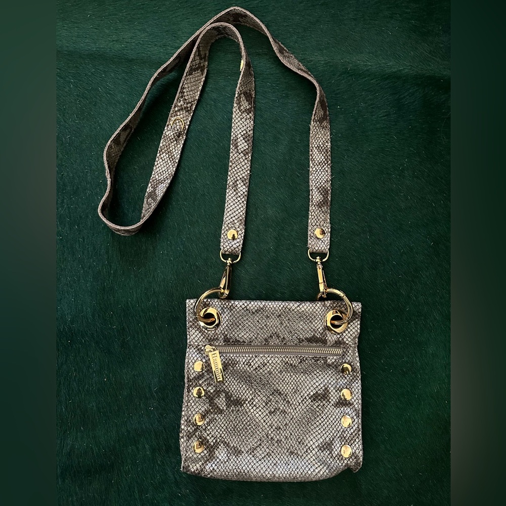 Hammitt Tony Small Crossbody Bag in Snake print and Shiny Gold
